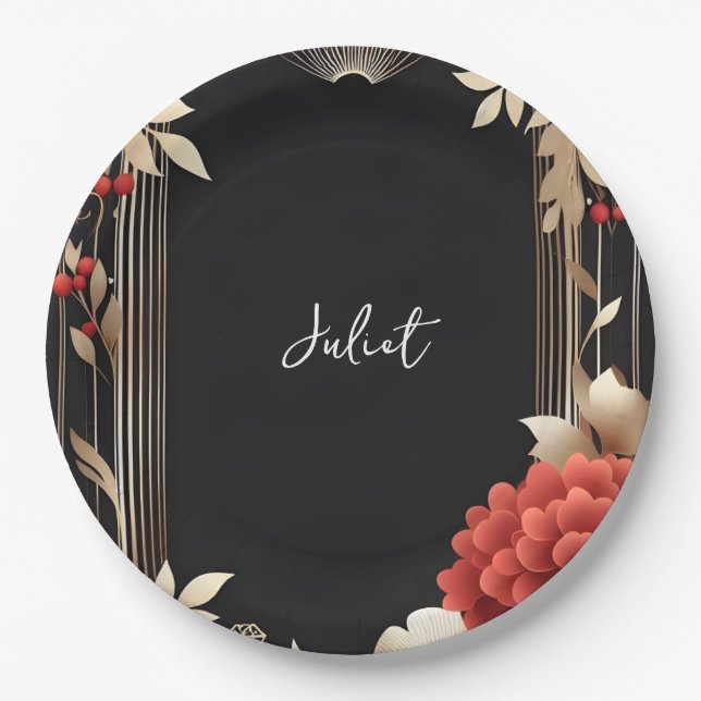 Wood Tree Rustic Barn Farm Arch Bridal Shower Paper Plates (Front)