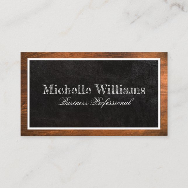 Wood Trim | Black Rock Texture Business Card (Front)