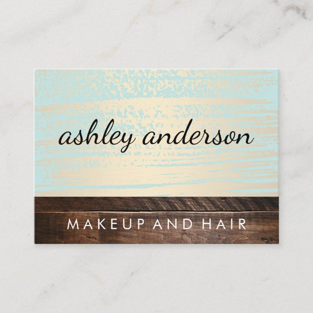 Wood Trim Gold Brushed Business Card (Front)