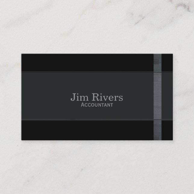 Wood Trim on Black Business Card (Front)