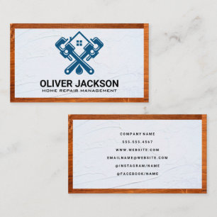 Wood Trim Spackle Home Repair Logo Business Card