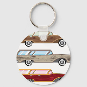wood trim station wagon keychain