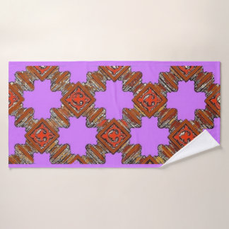 wood turnings print bath towel set