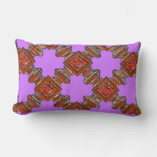 wood turnings print lumbar pillow