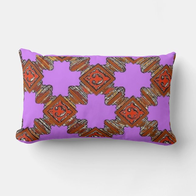 wood turnings print lumbar pillow (Front)