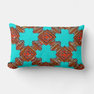 wood turnings print lumbar pillow