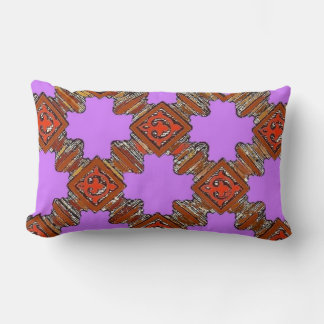 wood turnings print lumbar pillow