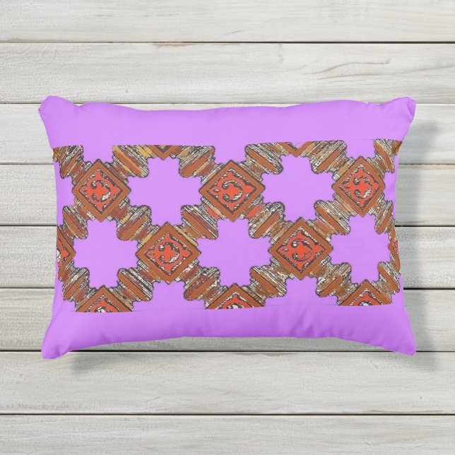 wood turnings print outdoor pillow (Front)