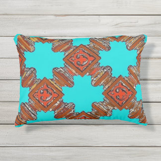 wood turnings print outdoor pillow