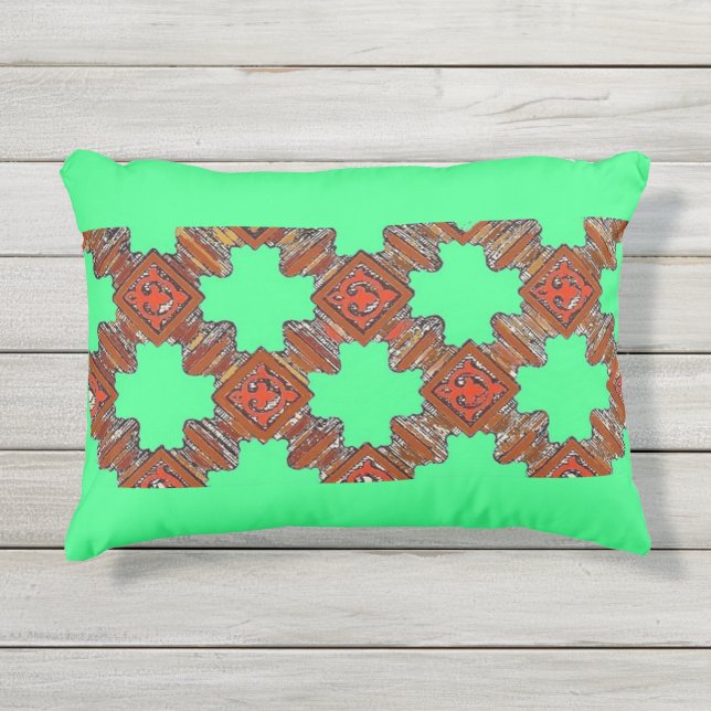 wood turnings print outdoor pillow (Front)