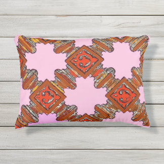 wood turnings print outdoor pillow