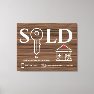 Wood Veneer Real Estate Sold Sign