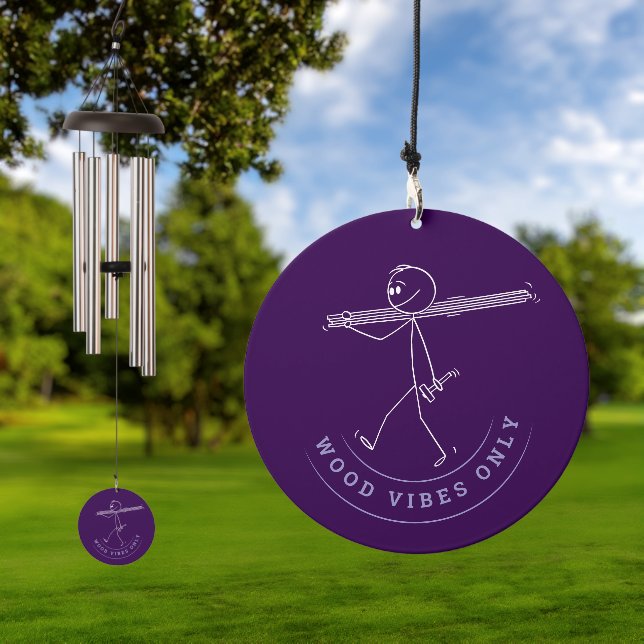 Wood Vibes in Purple Wind Chime (Outdoor)