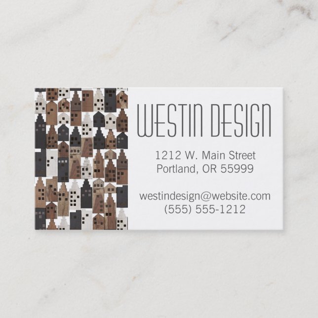 Wood village design business card (Front)