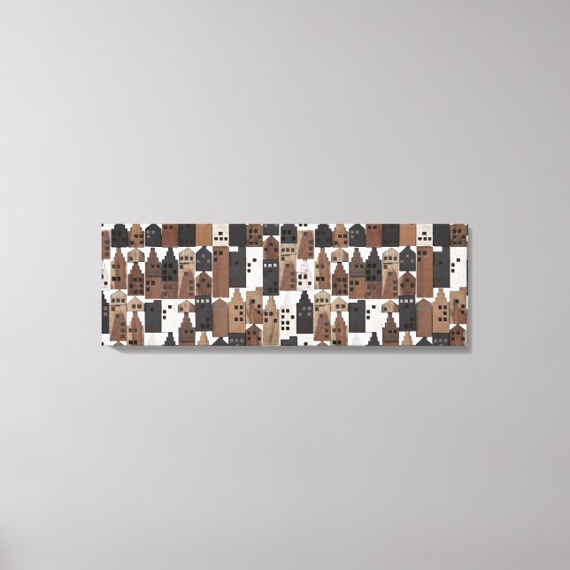 Wood village wrapped canvas print (Front)