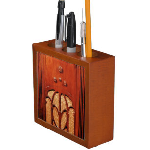 Wood vintage radio, beautiful,retro,chic,elegant,b desk organizer