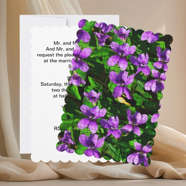 Wood Violet Mosaic Wedding Invitation (Wood Violet Mosaic Wedding Invitation)