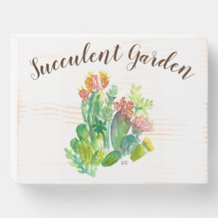 Wood Wall Accent - Succlent Garden Wooden Box Sign