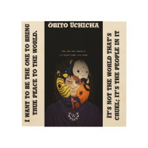 Wood wall art design with obito Uchicha image