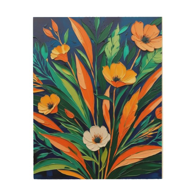 Wood Wall Art Flower  (Front)