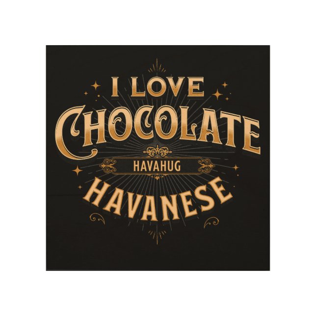 Wood Wall Art for Chocolate Havanese Dog Lovers (Front)