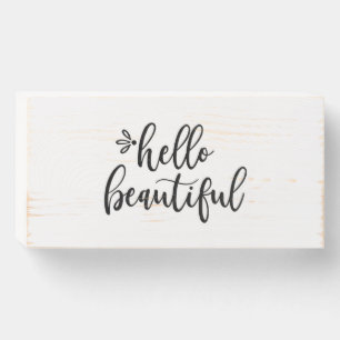 Wood wall art hello beautiful wooden box sign