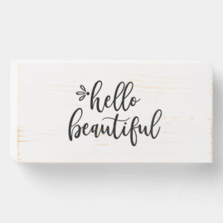 Wood wall art hello beautiful wooden box sign