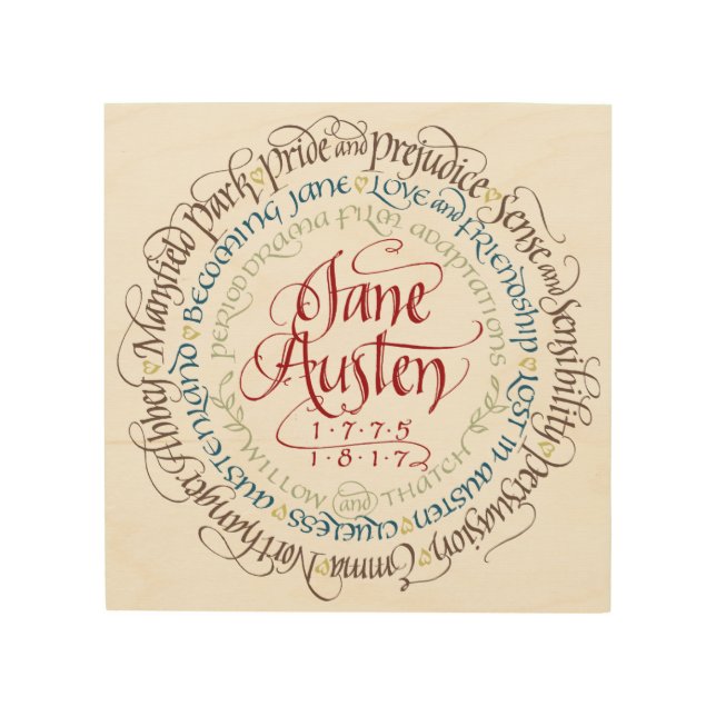 Wood Wall Art - Jane Austen Period Dramas (Front)