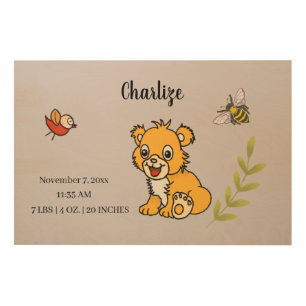 Wood Wall Art "little Lion"