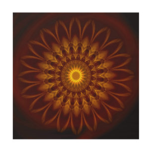 Wood Wall Art Mandala Pattern Earth Colors