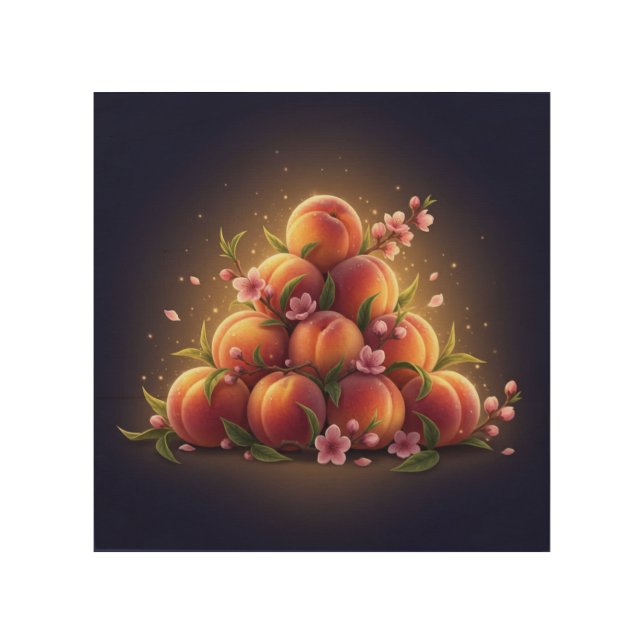 Wood Wall Art - Peach Symphony (Front)