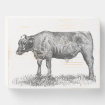 Wood Wall Art Rustic Cow