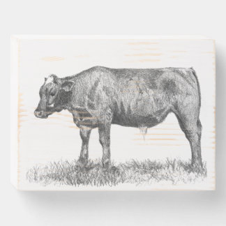 Wood Wall Art Rustic Cow Wooden Box Sign