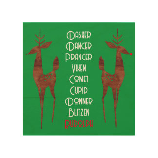Wood Wall Art - Santa's Reindeer -Rudolph
