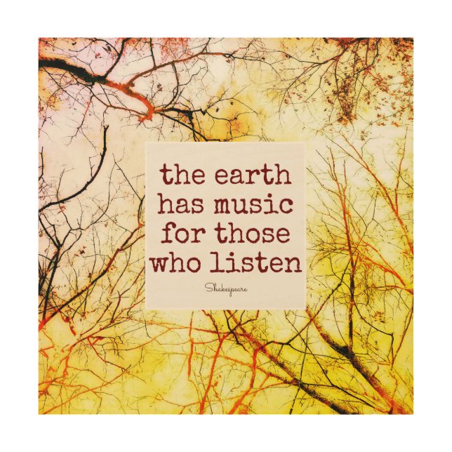 wood wall art Shakespeare nature quote (Front)