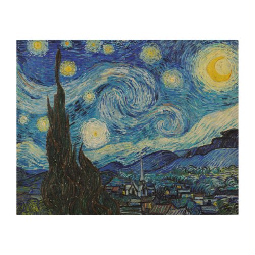 WOOD WALL ART  Vincent Van Gogh  STARRY NIGHT 