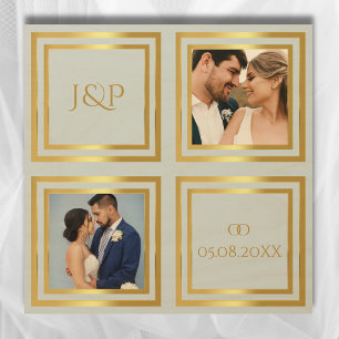 Wood Wall Art wedding day photo memory collage