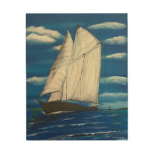 Wood Wall Art with Sailboat