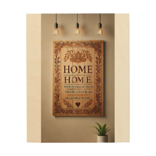 Wood Wall ArtRustic "Home Sweet Home" Art