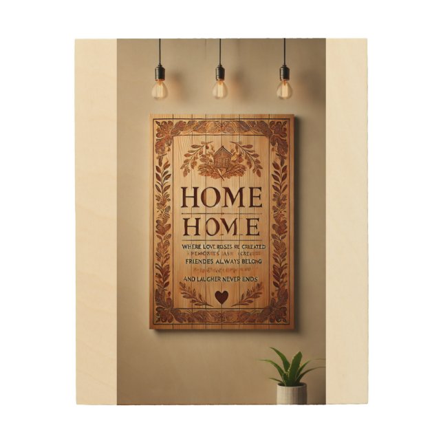 Wood Wall ArtRustic "Home Sweet Home" Wood Wall Art (Front)