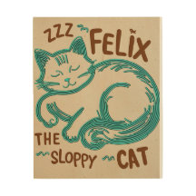 Wood Wall Felix the Sloppy Cat – Sleepy Whiskers