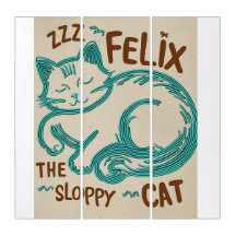 Wood Wall Felix the Sloppy Cat – Sleepy Whiskers
