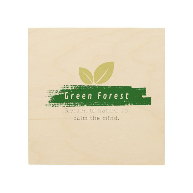Wood wall green forest art (Front)