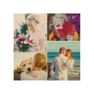 Wood Wall Piece 4 Photo Rounded Template Art