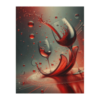 wood wall wine art