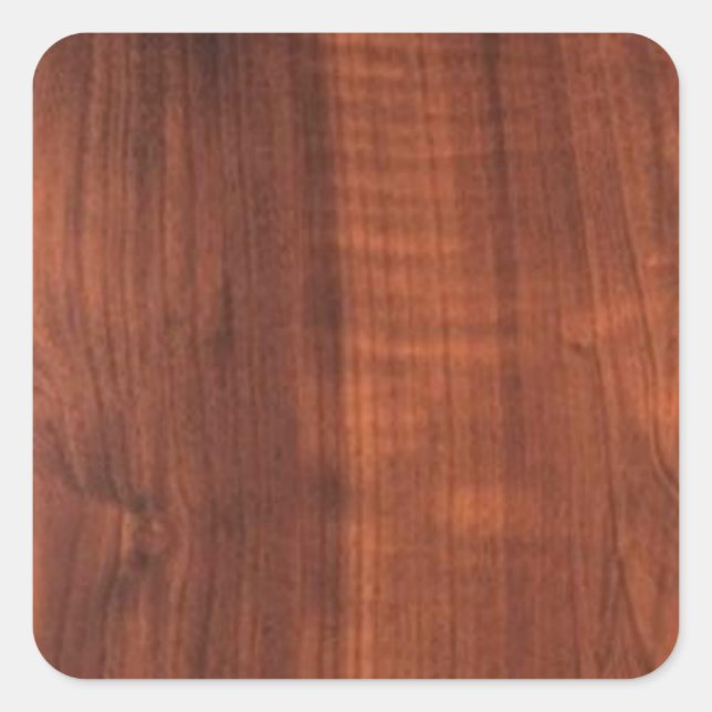 Wood WALNUT finish BUY BLANK Blanc Blanche + TEXT Square Sticker (Front)