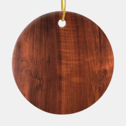 Wood WALNUT look BUY BLANK Blanc Blanche  TEXT Ceramic Ornament