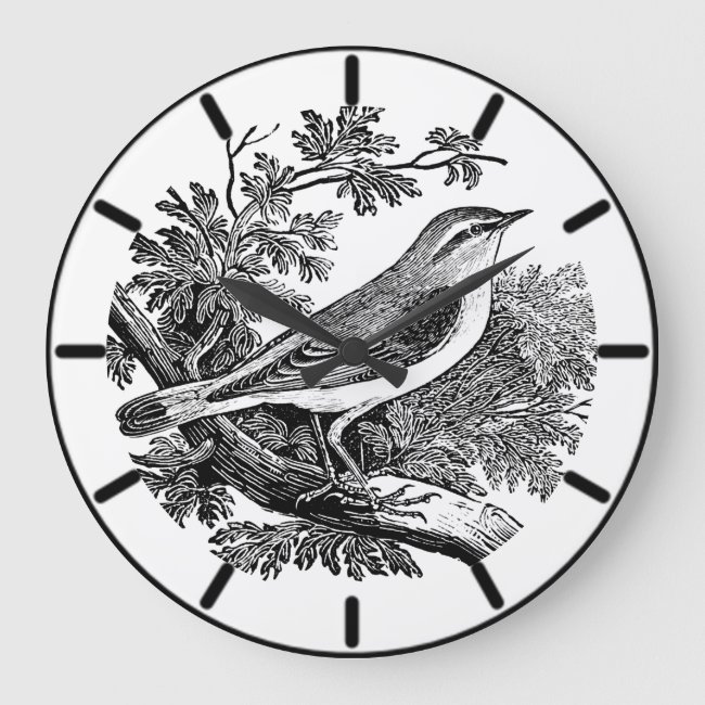 Wood Warbler British Bird Large Clock