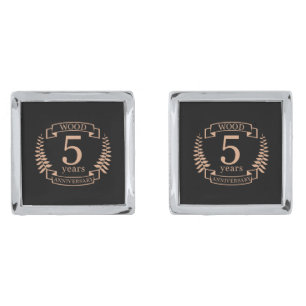 Wood wedding anniversary 5 years cufflinks
