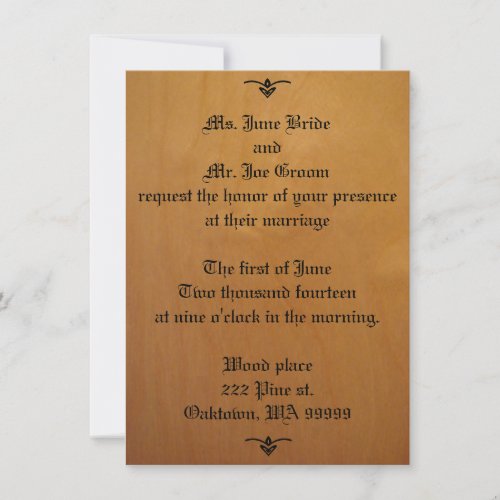 Wood Wedding Invitations